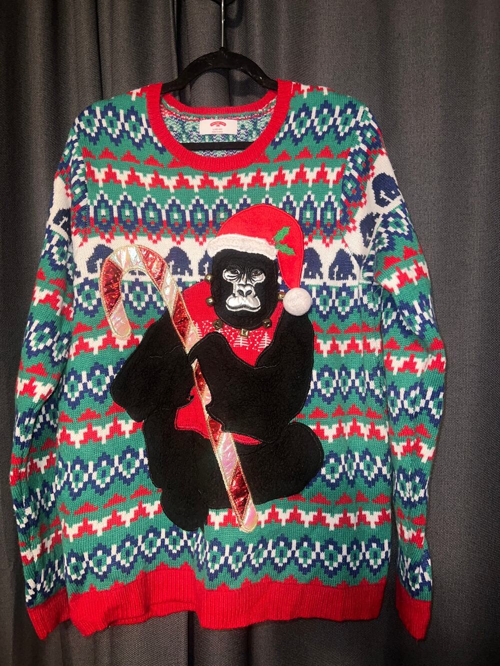 Ugly Christmas Sweater Xmas Size Large Gorilla